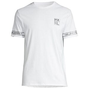 Karl Lagerfeld‎ Paris Logo T-shirt Men's XL White Tee With Black Graphic Casual